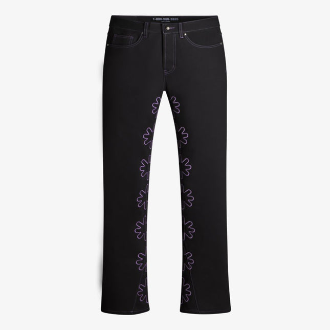 LOSTSHDWS 'DRKSHDWS Sun Logo Outline' Denim Jean Pant Black / Purple - SOLE SERIOUSS (1)