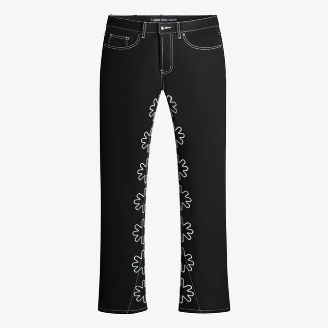 LOSTSHDWS 'DRKSHDWS Sun Logo Outline' Denim Jean Pant Black / White LSDPBORP - SOLE SERIOUSS (1)