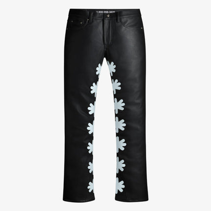 LOSTSHDWS 'Sun Logo' Leather Pant Black / Frost Blue - SOLE SERIOUSS (1)