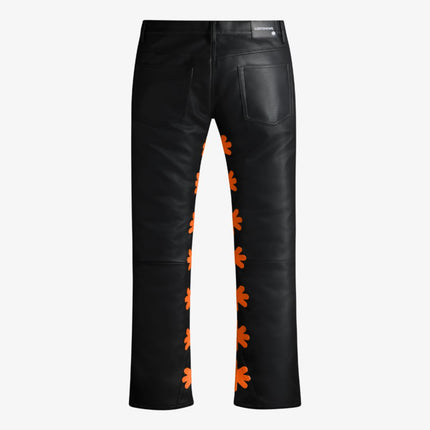 LOSTSHDWS 'Sun Logo Outline' Leather Pant Black / Orange - SOLE SERIOUSS (2)