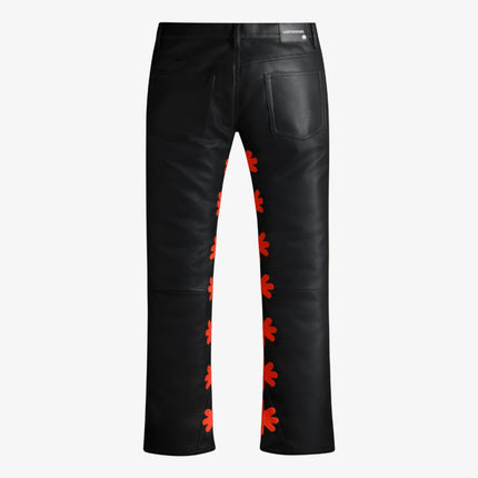 LOSTSHDWS 'Sun Logo Outline' Leather Pant Black / Red - SOLE SERIOUSS (2)