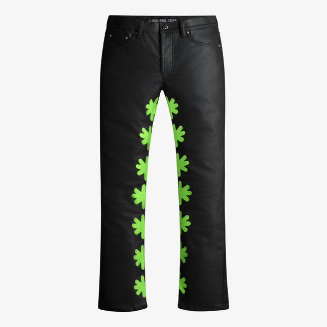 LOSTSHDWS 'Sun Logo' Wax Pant Black / Slime Green - SOLE SERIOUSS (1)