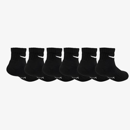 (Little Kids) Nike Dri-Fit Cushioned Mid Training Quarter Ankle Socks (6 Pack) Black UN0018-023 - SOLE SERIOUSS (2)