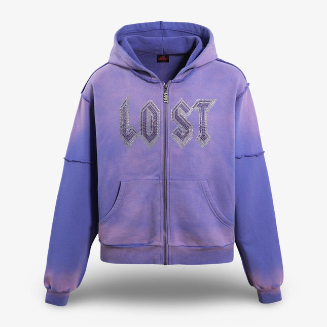 Lost Intricacy French Terry Rhinestone Zip Up Hoodie Lavender - SOLE SERIOUSS (1)