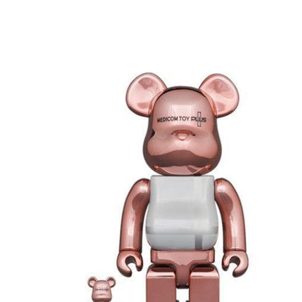 Medicom Toy 'Toy Plus' Bearbrick 100% & 400% Figures Pink Gold Chrome (Set of 2) - SOLE SERIOUSS (1)