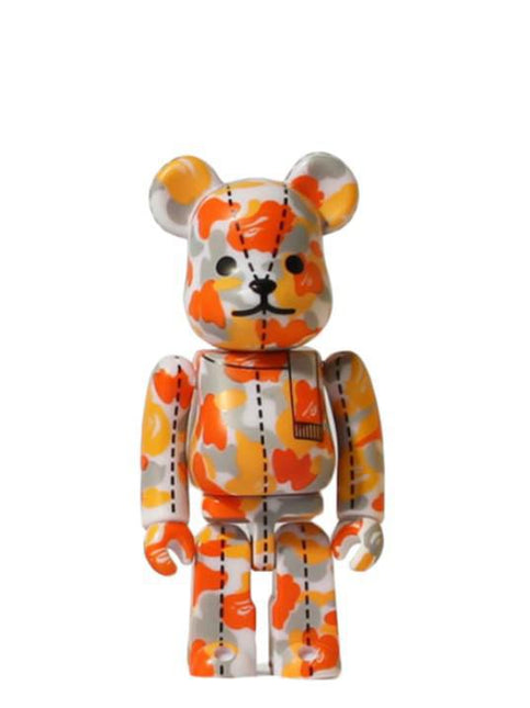 Medicom Toy x BAPE A Bathing Ape '28th Anniversary Camo #3' Bearbrick 100% Figure Orange / Grey - SOLE SERIOUSS (1)