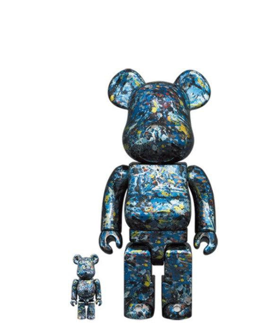 Medicom Toy x Jackson Pollock 'Studio' Bearbrick 100% & 400% Figures Chrome (Set of 2) - SOLE SERIOUSS (1)