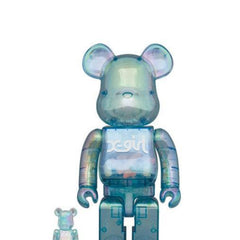 Medicom Toy x X-Girl '' Bearbrick 100% & 400% Figures Blue (Set of 2) - SOLE SERIOUSS (1)