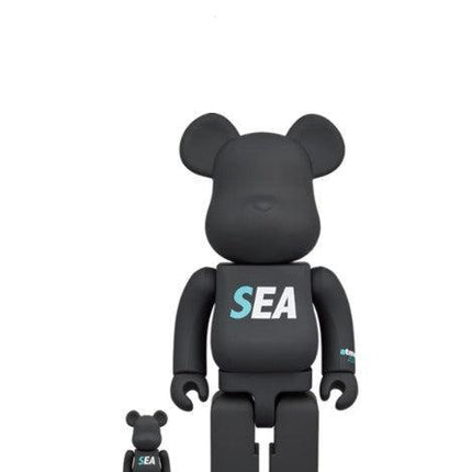 Medicom Toy x atmos 'WIND AND SEA' Bearbrick 100% & 400% Figures Black (Set of 2) - SOLE SERIOUSS (1)