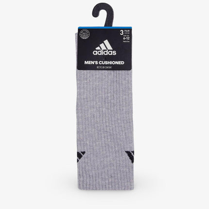 (Men's) Adidas Cushioned 3.0 Crew Socks Cool Light Heather / Grey (3 Pack) - SOLE SERIOUSS (5)