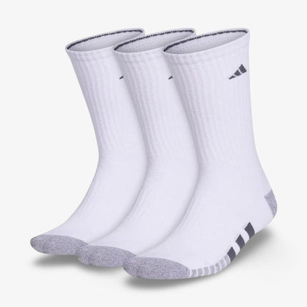 (Men's) Adidas Cushioned 3.0 Crew Socks White / Grey (3 Pack) - SOLE SERIOUSS (1)