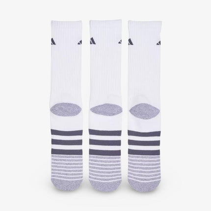 (Men's) Adidas Cushioned 3.0 Crew Socks White / Grey (3 Pack) - SOLE SERIOUSS (2)