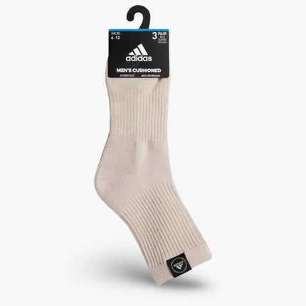 (Men's) Adidas Cushioned Classic High Quarter Socks Wonder Beige / Collegiate Navy (3 Pack) - SOLE SERIOUSS (5)