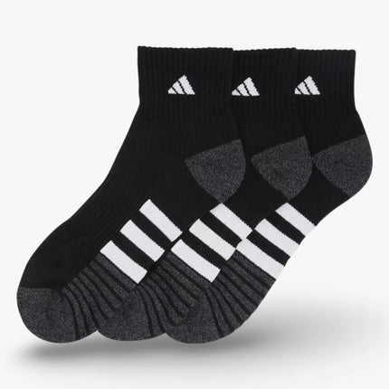 (Men's) Adidas Superlite III Quarter Socks Black / Onix Grey (3 Pack) - SOLE SERIOUSS (2)