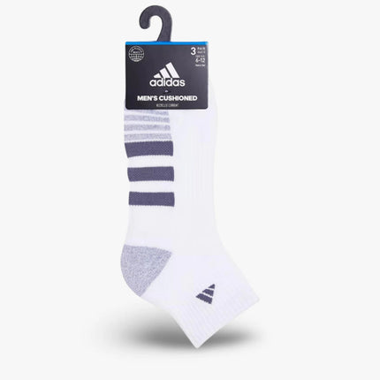 (Men's) Adidas Superlite III Quarter Socks White / Grey (3 Pack) - SOLE SERIOUSS (6)