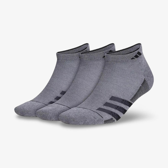 (Men's) Adidas Superlite Stripe III Low-Cut Socks Heather Dark Grey / Black (3 Pack) - SOLE SERIOUSS (1)