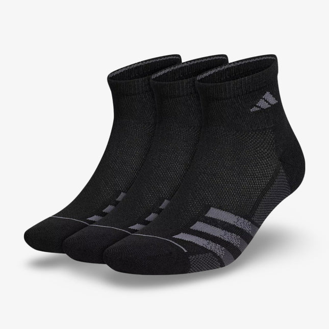 (Men's) Adidas Superlite Stripe III Quarter Socks Black / Night Grey (3 Pack) 5153829A - SOLE SERIOUSS (1)