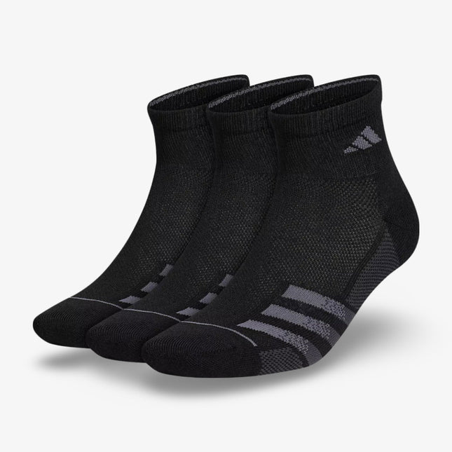 (Men's) Adidas Superlite Stripe III Quarter Socks Black / Night Grey (3 Pack) - SOLE SERIOUSS (1)