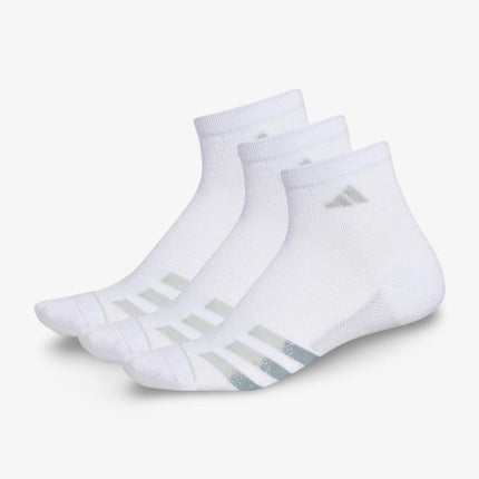 (Men's) Adidas Superlite Stripe III Quarter Socks White / Clear Onix Grey (3 Pack) 5153843A - SOLE SERIOUSS (2)