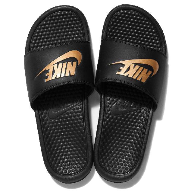 (Men's) Nike Benassi JDI Slide 'Black / Metallic Gold' (2019) 343880-016 - SOLE SERIOUSS (1)