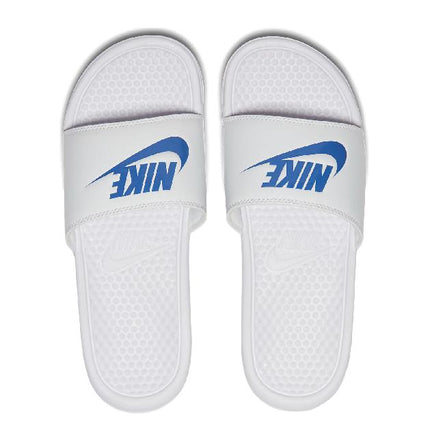 (Men's) Nike Benassi JDI Slide 'White / Varsity Royal' () 343880-102 - SOLE SERIOUSS (1)