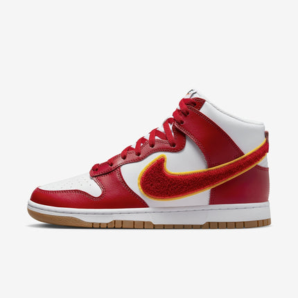 (Men's) Nike Dunk High Retro 'Chenille Swoosh White / Gym Red' (2022) DR8805-101 - SOLE SERIOUSS (1)