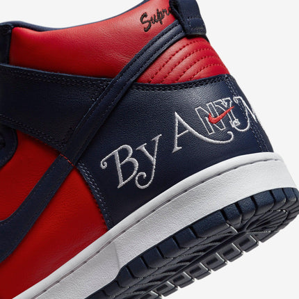 (Men's) Nike SB Dunk High OG QS x Supreme 'By Any Means Necessary Red / Navy' (2022) DN3741-600 - SOLE SERIOUSS (7)