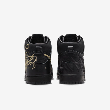 (Men's) Nike SB Dunk High Pro QS x Faust 'Black / Metallic Gold' (2022) DH7755-001 - SOLE SERIOUSS (5)