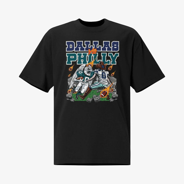 Mercy Rule 'Rivalry Cowboys vs Eagles' Oversized T-Shirt Black | SOLE SERIOUSS [1]