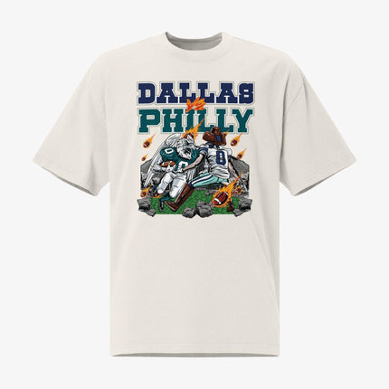 Mercy Rule 'Rivalry Cowboys vs Eagles' Oversized T-Shirt White | SOLE SERIOUSS [1]
