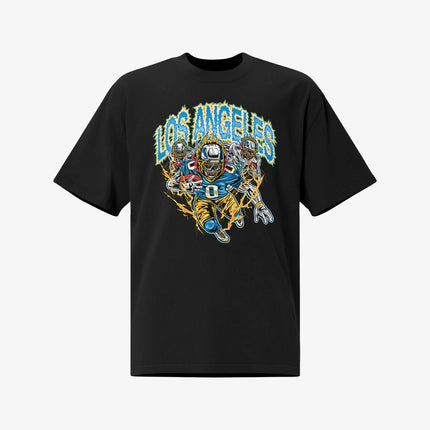 Mercy Rule 'Staple Los Angeles Chargers' Oversized T-Shirt Black | SOLE SERIOUSS [1]