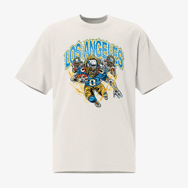 Mercy Rule 'Staple Los Angeles Chargers' Oversized T-Shirt White | SOLE SERIOUSS [1]