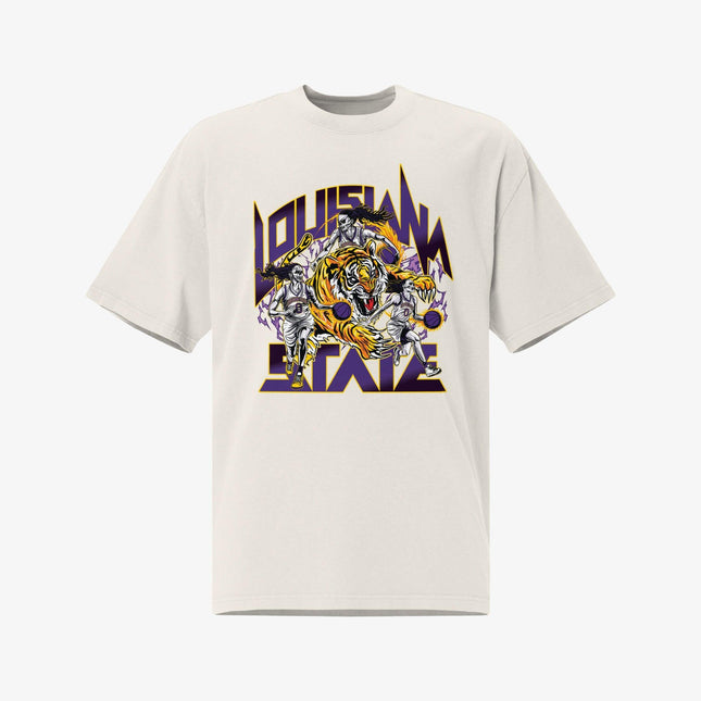 Mercy Rule 'Staple Louisiana State' Oversized T-Shirt White | SOLE SERIOUSS [1]