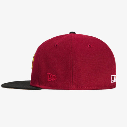 New Era x MLB Alternate 'Atlanta Braves 40th Anniversary' 59Fifty Patch Fitted Hat Cardinal / Peach - SOLE SERIOUSS (2)