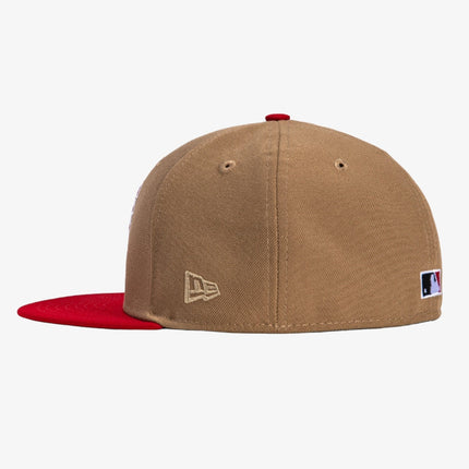 New Era x MLB 'Boston Red Sox 90th Anniversary Stadium' 59Fifty Patch Fitted Hat Khaki / Red - SOLE SERIOUSS (2)