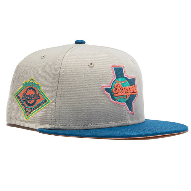 New Era x MLB Ocean Drive 'Texas Rangers 1993 American League' 59Fifty Patch Fitted Hat (Hat Club Exclusive) - SOLE SERIOUSS (1)