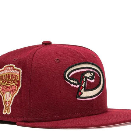 New Era x MLB Red Velvet 'Arizona Diamondbacks 1998 Inaugural' 59Fifty Patch Fitted Hat (Hat Club Exclusive) - SOLE SERIOUSS (1)