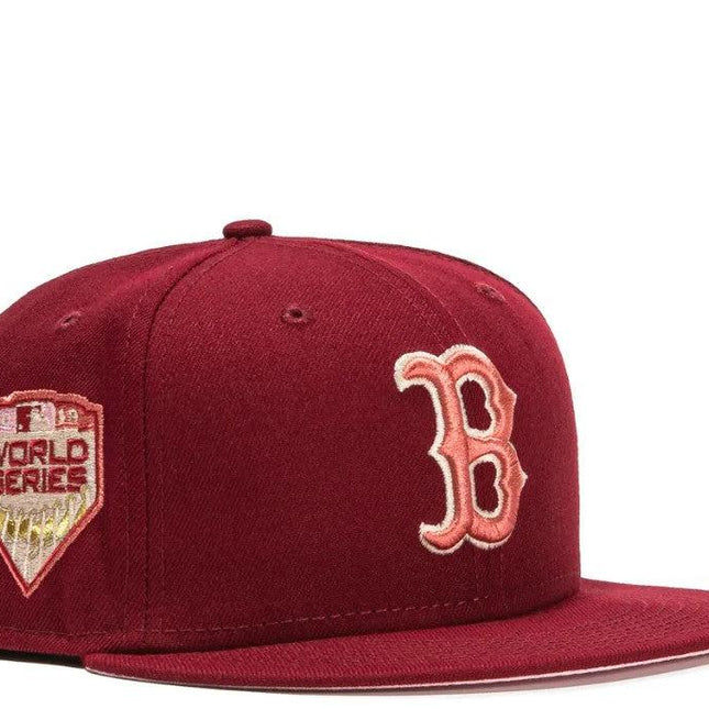 New Era x MLB Red Velvet 'Boston Red Sox 2018 World Series' 59Fifty Patch Fitted Hat (Hat Club Exclusive) - SOLE SERIOUSS (1)