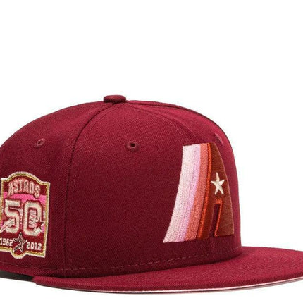 New Era x MLB Red Velvet 'Houston Astros Concept 50th Anniversary' 59Fifty Patch Fitted Hat (Hat Club Exclusive) - SOLE SERIOUSS (1)