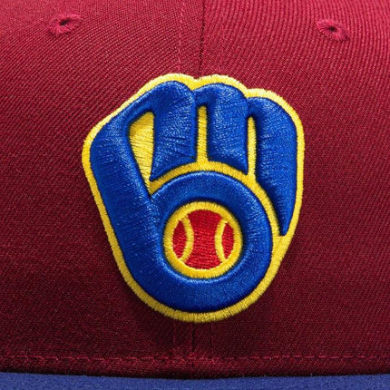 New Era x MLB Sangria 'Milwaukee Brewers 50th Anniversary' 59Fifty Patch Fitted Hat (Hat Club Exclusive) - SOLE SERIOUSS (5)