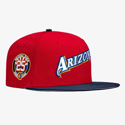 New Era x MLB USA Fourth Word 'Arizona Diamondbacks 25th Anniversary' 59Fifty Patch Fitted Hat Red / Navy - SOLE SERIOUSS (1)