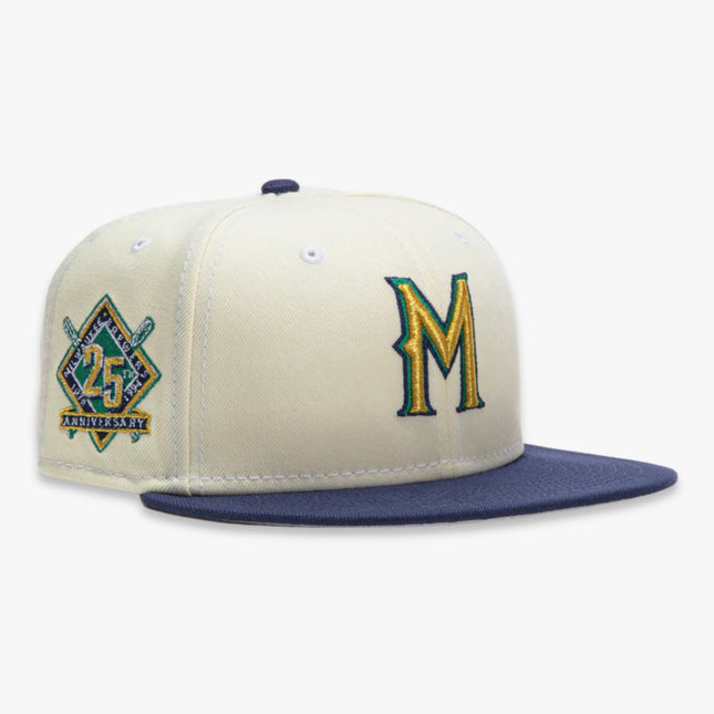 New Era x MLB White Dome 'Millwaukee Brewers 25th Anniversary' 59Fifty Patch Fitted Hat (Hat Club Exclusive) - SOLE SERIOUSS (1)