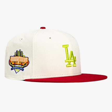 New Era x MLB x Jae Tips 'Los Angeles Dodgers 40th Anniversary Stadium' 59Fifty Patch Fitted Hat White / Red - SOLE SERIOUSS (1)