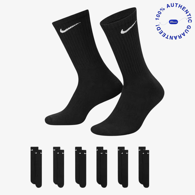 Nike Dri-FIT Everyday Cushioned High Training Crew Socks (6 Pack) Black | SOLE SERIOUSS [1]