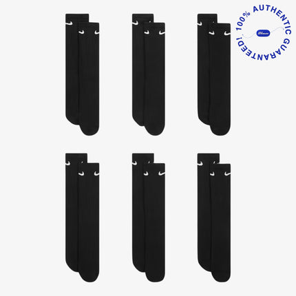 Nike Dri-FIT Everyday Cushioned High Training Crew Socks (6 Pack) Black | SOLE SERIOUSS [2]
