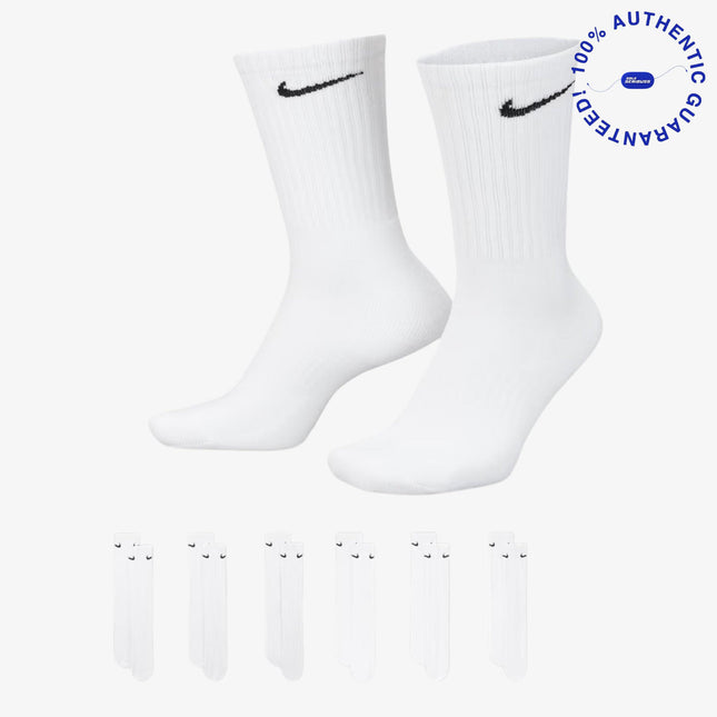 Nike Dri-FIT Everyday Cushioned High Training Crew Socks (6 Pack) White | SOLE SERIOUSS [1]