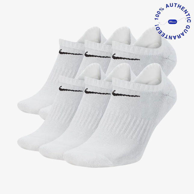 Nike Dri-FIT Everyday Cushioned Low No-Show Socks (6 Pack) White | SOLE SERIOUSS [1]