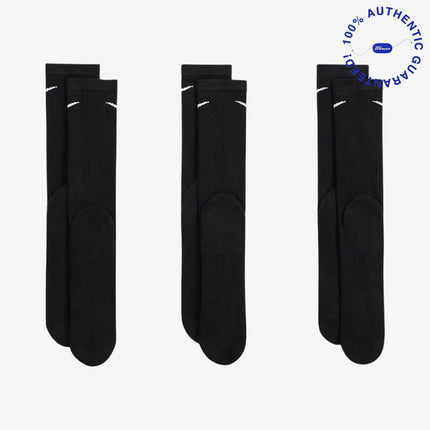 Nike Dri-FIT Everyday Plus Cushioned High Training Crew Socks (3 Pack) Black | SOLE SERIOUSS [3]
