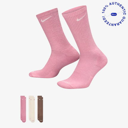 Nike Dri-FIT Everyday Plus Cushioned High Training Crew Socks (3 Pack) Pink / Multicolor | SOLE SERIOUSS [1]