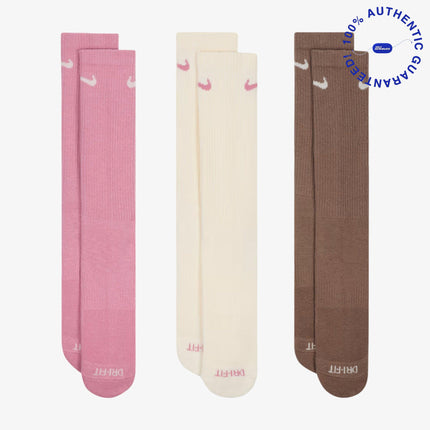 Nike Dri-FIT Everyday Plus Cushioned High Training Crew Socks (3 Pack) Pink / Multicolor | SOLE SERIOUSS [2]